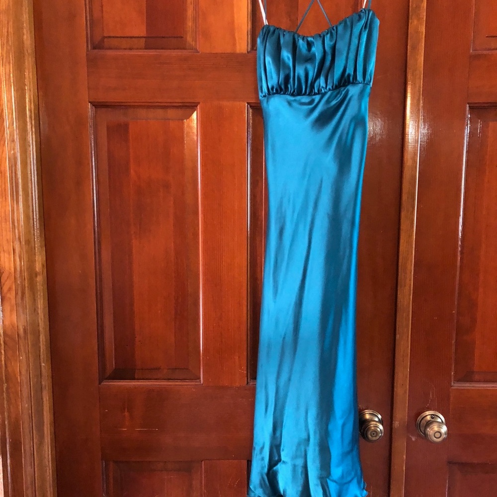 Silk teal dress